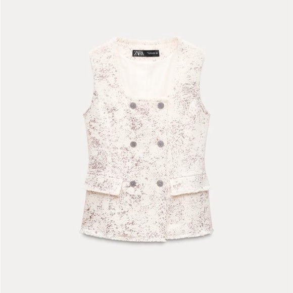 ZARA METALLIC EFFECT 2Pcs Vest and Culottes set - Picture 12 of 15